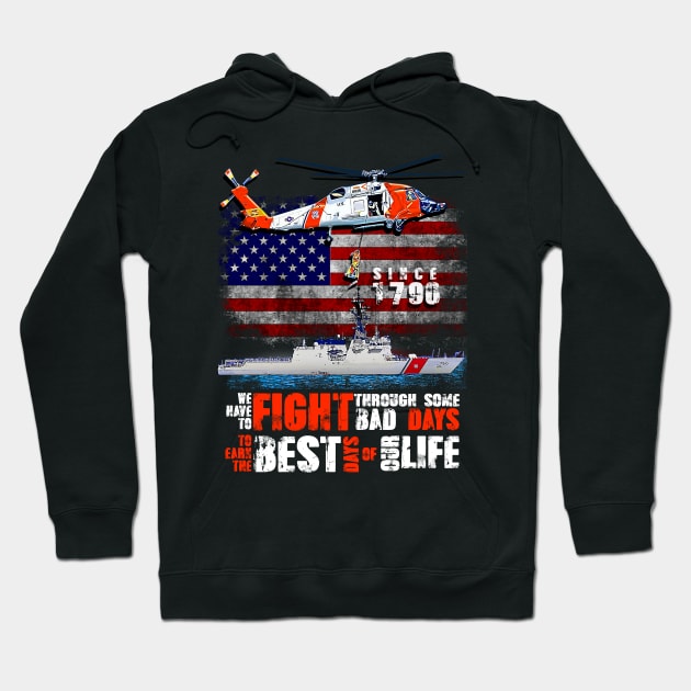 US Coast Guard Veteran T shirt Vintage Veteran Flag Hoodie by aeroloversclothing